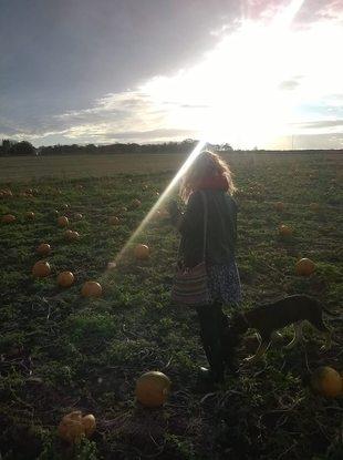 Lola and me pumpkin picking