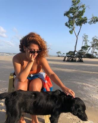 Xavier, a friend's older dog, loves the beach